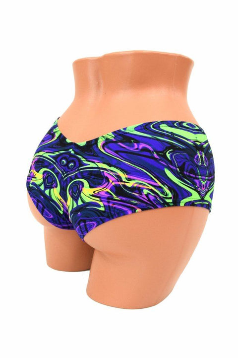 Neon Melt Cheeky Booty Shorts - Coquetry Clothing