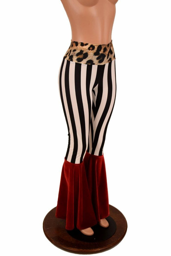 Color Block High Waist Bell Bottom Flares - 3