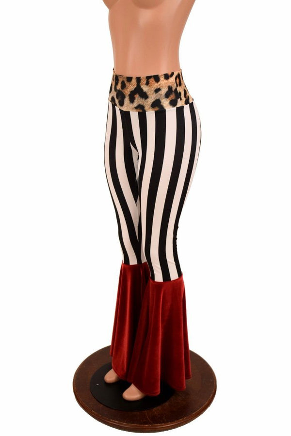 Color Block High Waist Bell Bottom Flares - 6