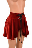 Open Front Lace Up Circle Cut Skirt - 1