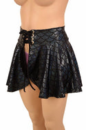 Open Front Lace Up Circle Cut Skirt - 4