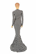 Black & White Checkered Gown - 6