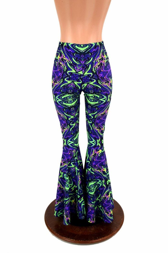 Neon Melt High Waist Bell Bottom Flares | Coquetry Clothing