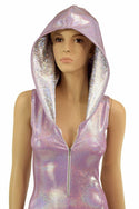 Lilac Holographic Zipper Hoodie Catsuit - 7
