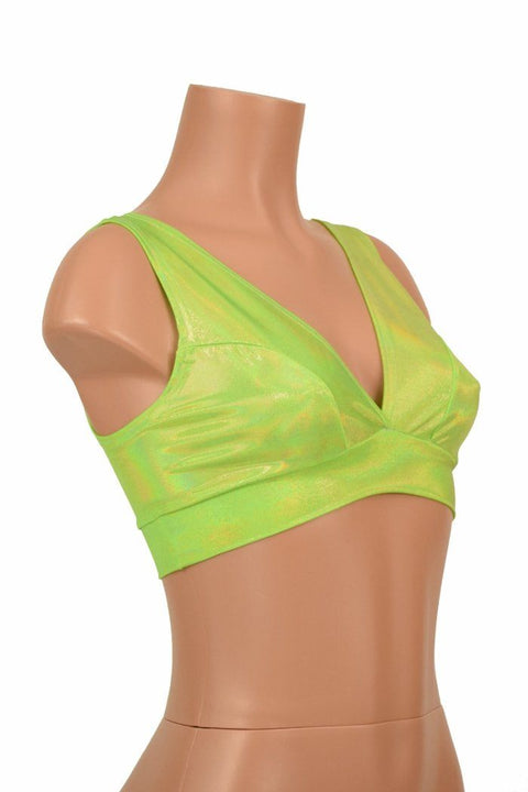Starlette Bralette in Lime Holographic - Coquetry Clothing