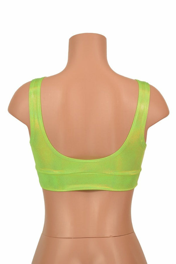 Starlette Bralette in Lime Holographic - 3
