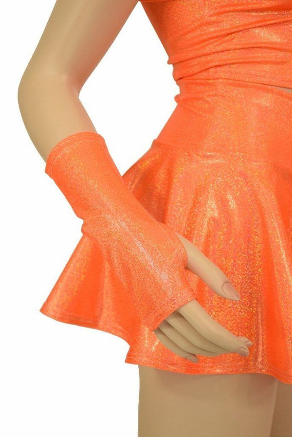 3PC Orange Top, Skirt, & Gloves Skirt Set - 7