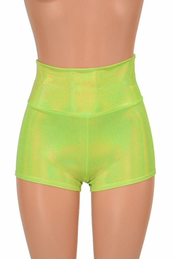 Lime High Waist Shorts - 2