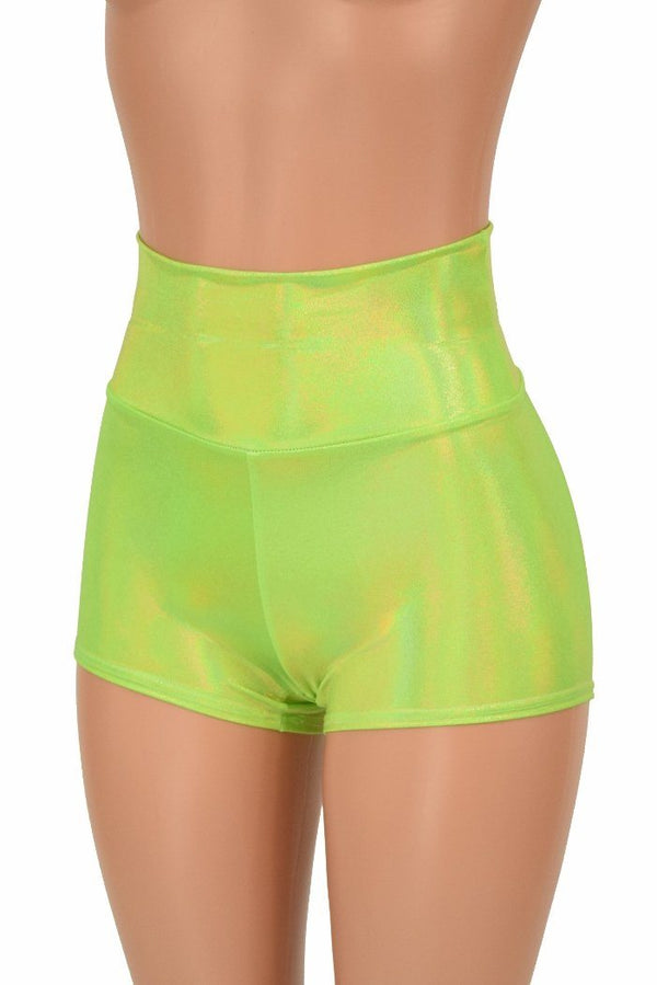 Lime High Waist Shorts - 4