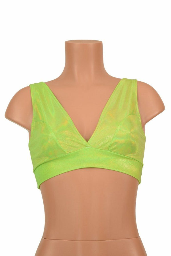 Starlette Bralette in Lime Holographic - 2