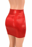 Red Sparkly Jewel Bodycon Skirt - 3