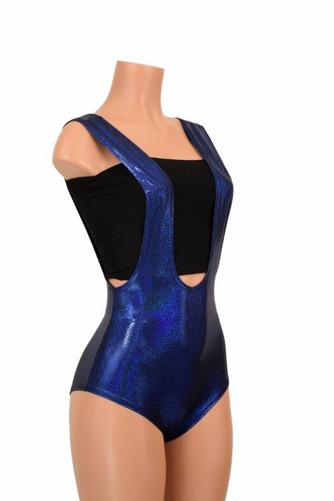 Blue Sparkly Jewel Suspender Romper - Coquetry Clothing