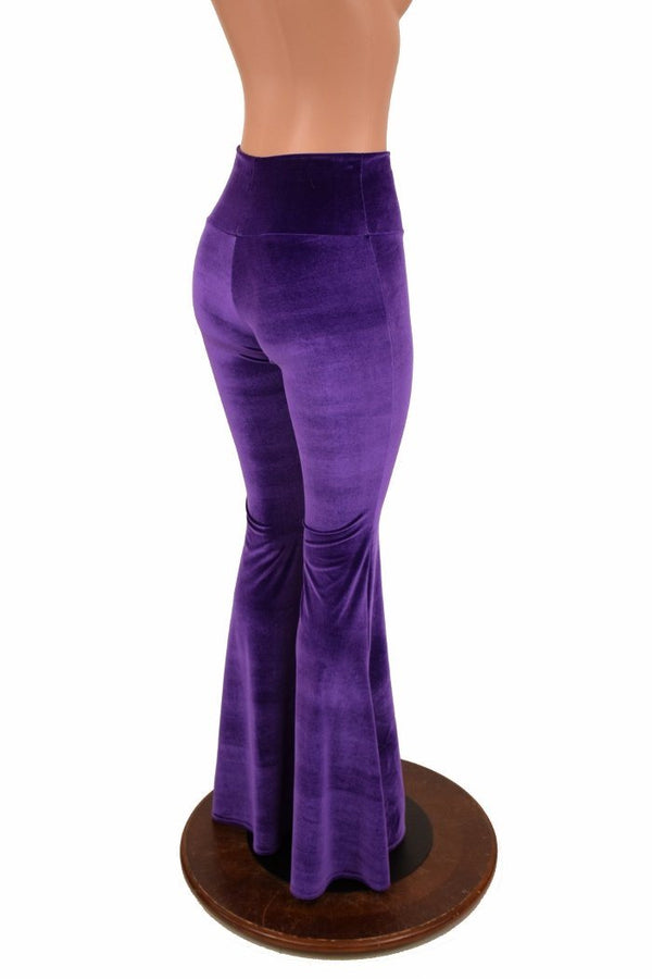 Purple Velvet High Waist Solar Flares | Coquetry Clothing