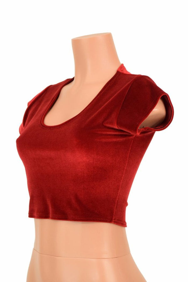 Red Velvet Crop Top - 3