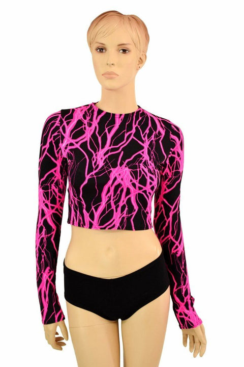 Pink Lightning Long Sleeve Crop - Coquetry Clothing