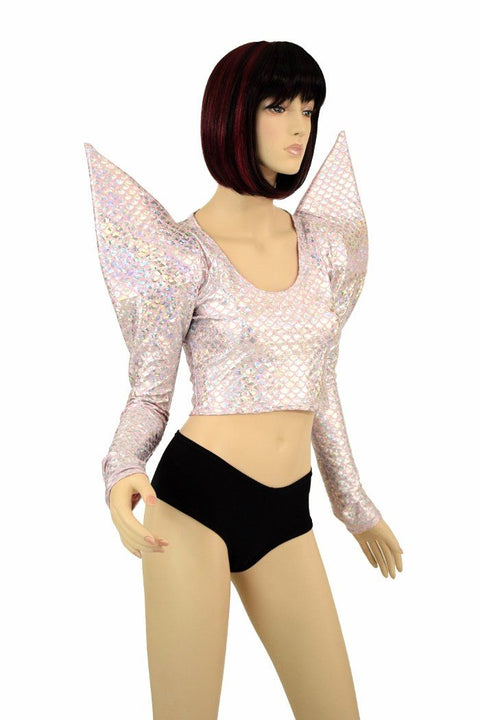 Pink Scale Mega Sharp Shoulder Crop - Coquetry Clothing