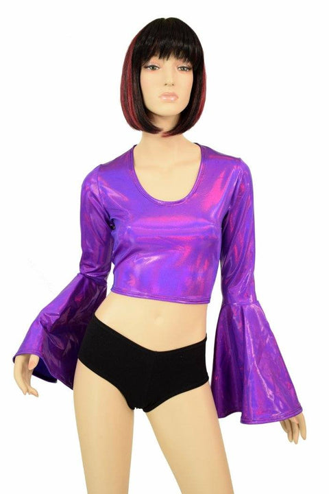 Grape Trumpet Sleeve Crop - Coquetry Clothing