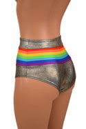 Retro Rainbow High Waist Siren Shorts - 2