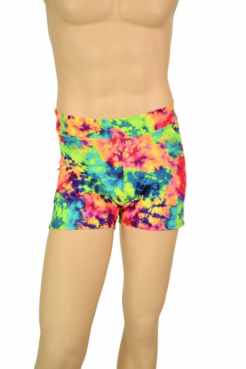 Mens "Rio" Midrise Shorts in Acid Splash - Coquetry Clothing