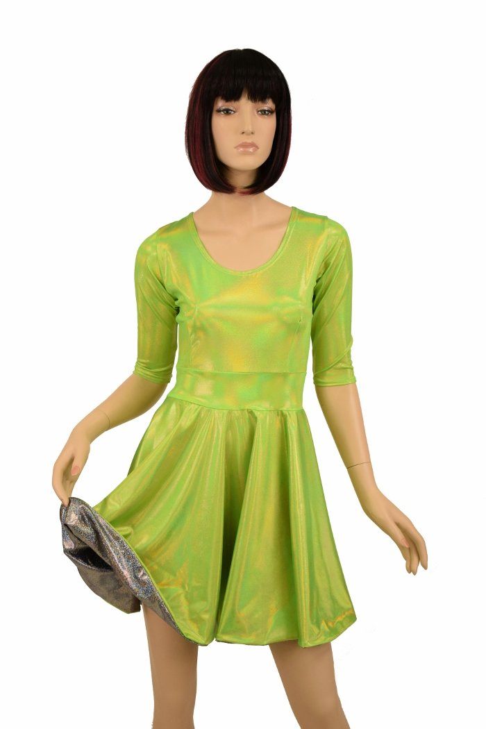 Neon green 2024 skater dress