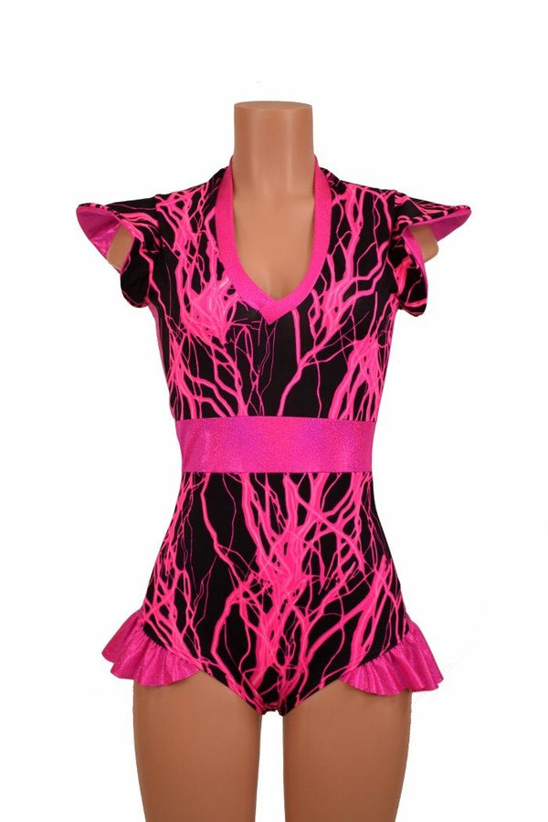 Flip Sleeve Paneled Lightning Romper - 2