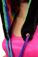Black Minky Pom Pom Hood - 6