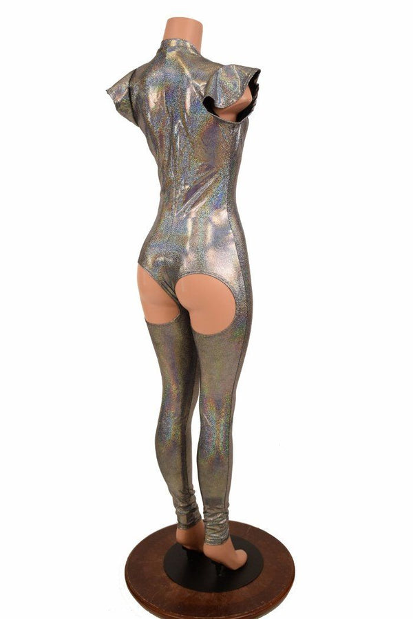 Silver "Moon" Exposed Rear Catsuit - 4