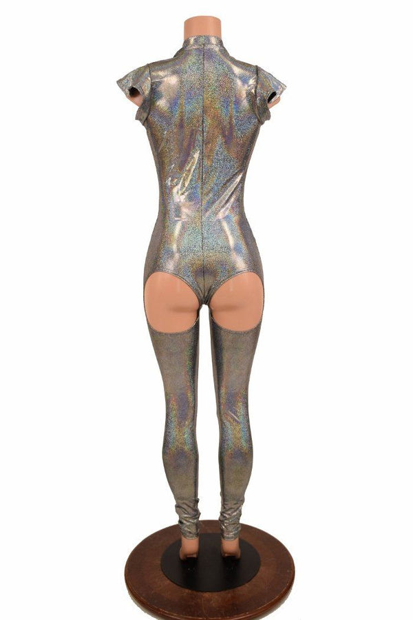 Silver "Moon" Exposed Rear Catsuit - 5