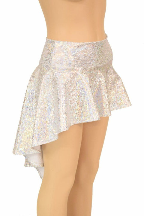 Silvery White Hi Lo Rave Skirt - Coquetry Clothing