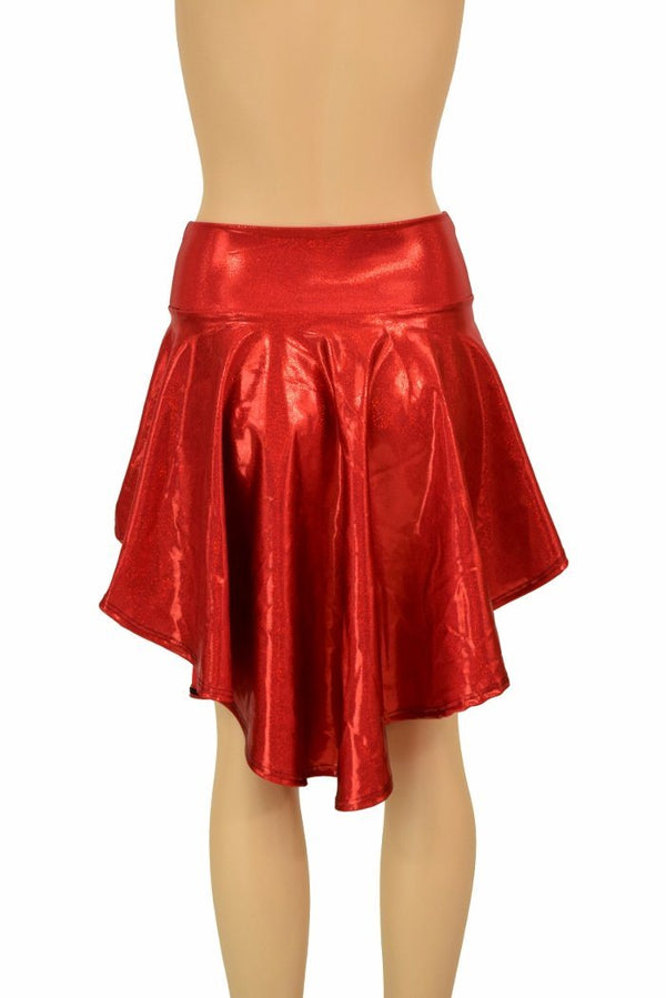 Red Sparkly Jewel Hi Lo Rave Skirt - 5