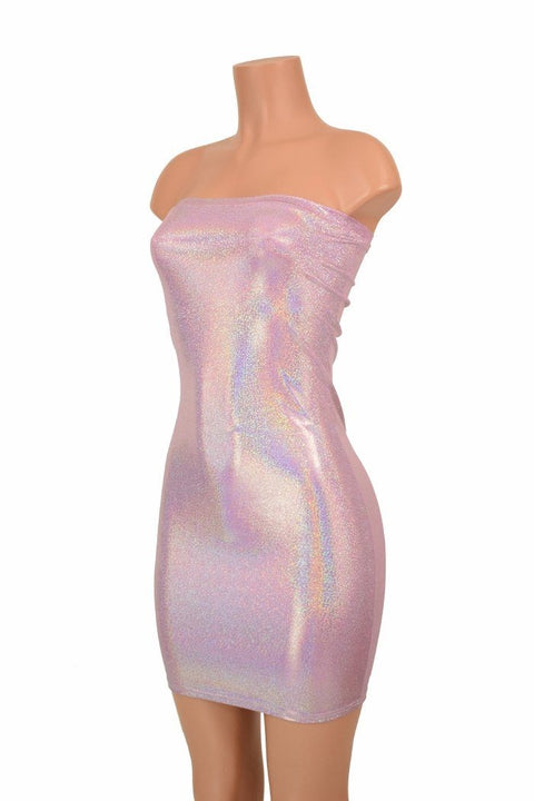 Strapless Lilac Holo Tube Dress - Coquetry Clothing