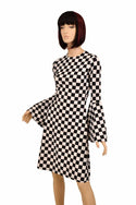 A-Line Black & White Mod Dress - 5