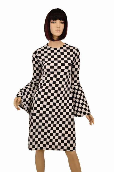 A-Line Black & White Mod Dress - Coquetry Clothing