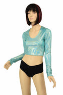 Seafoam Holographic Long Sleeve Crop - 4