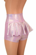 Lilac Holographic Ruffle Rump Shorts - 1