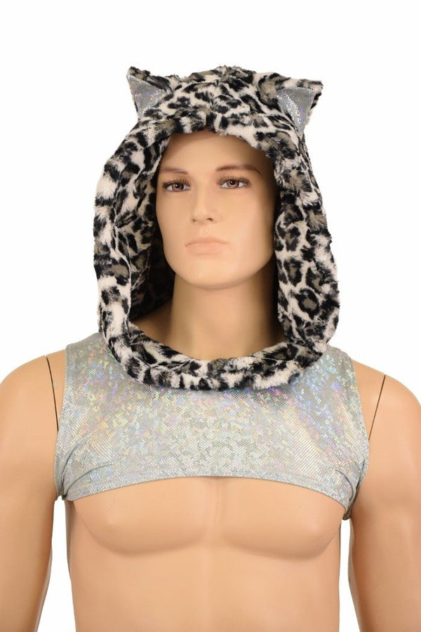 Mens Snow Leopard Minky Bolero - 1