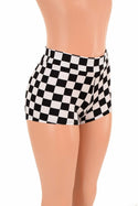 Checkered Mid Rise Shorts - 3