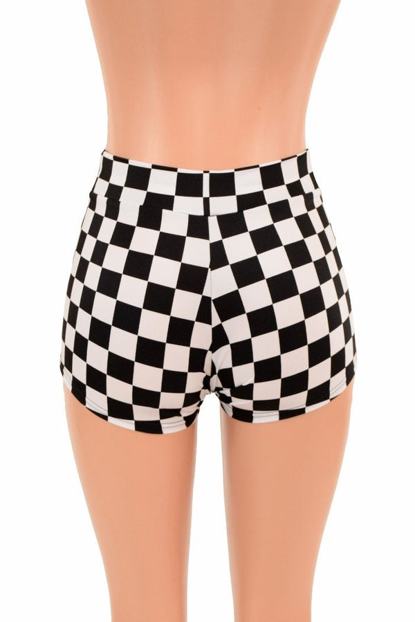 Checkered Mid Rise Shorts - 4