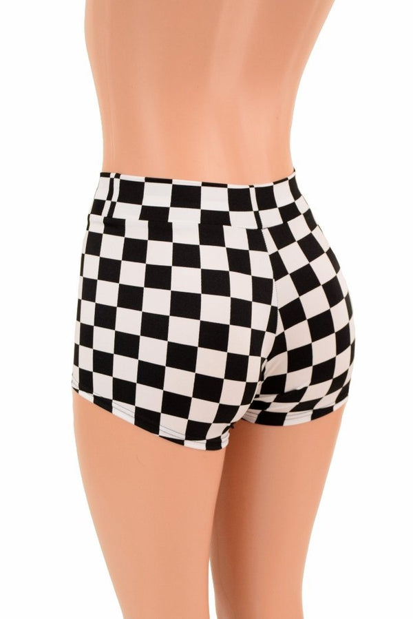 Checkered Mid Rise Shorts - 5