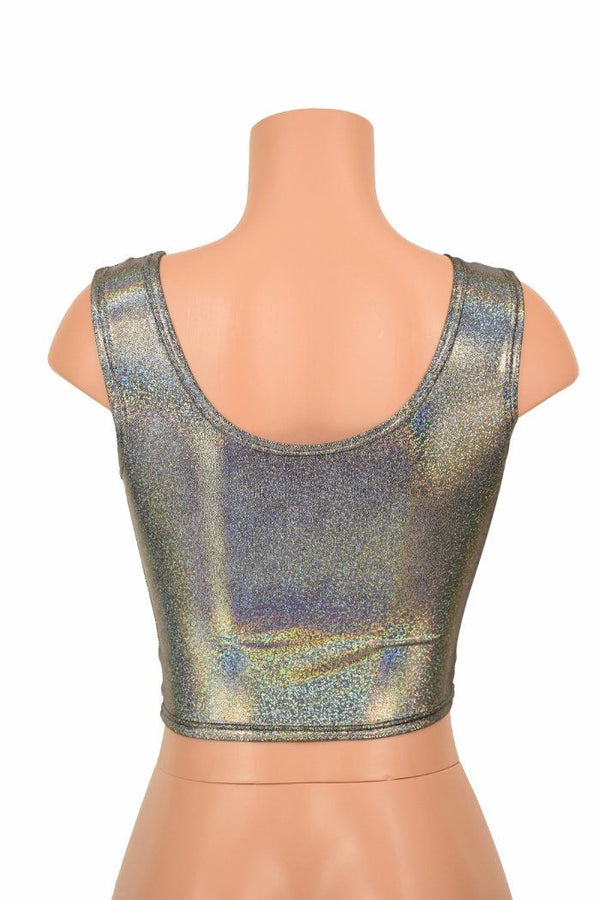 Lace Up Silver Tank Crop - 4