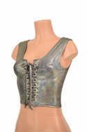 Lace Up Silver Tank Crop - 1