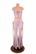 2PC Lace Up Top and Bell Bottoms Set - 2