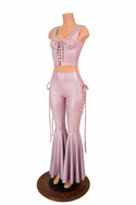 2PC Lace Up Top and Bell Bottoms Set - 6