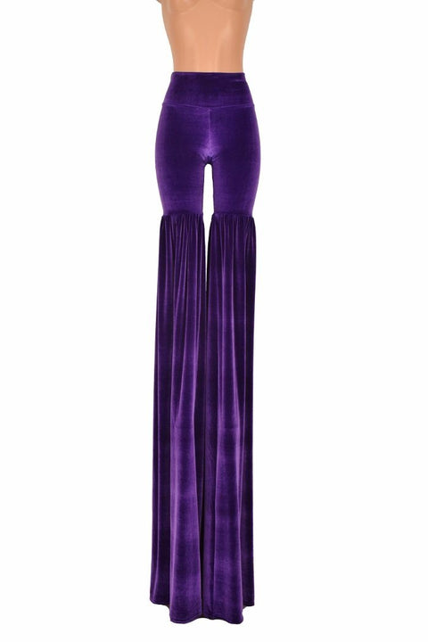 Leggings Style Stilt Pants in Purple Velvet - Coquetry Clothing