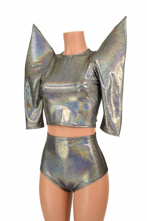 Mega Sharp Shoulder Top and Siren Shorts Set - Coquetry Clothing