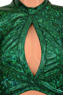 Flip Sleeve Keyhole Top in Green - 3