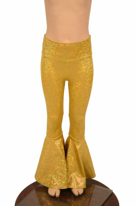 Kids Gold Bell Bottom Flares - Coquetry Clothing