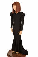 Girls Black Puffed Sleeve Gown - 5