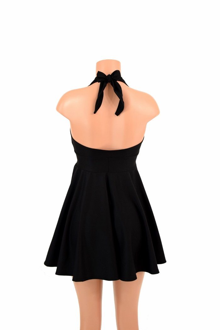 Black halter outlet skater dress