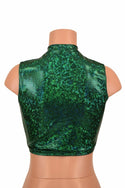 Sleeveless Keyhole Top in Green - 4